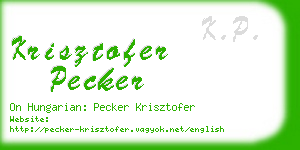 krisztofer pecker business card